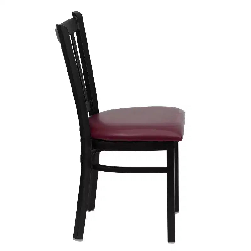 Chaise de restaurant en métal à dossier vertical, lot de 2