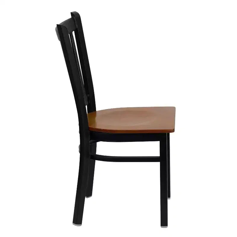 Chaise de restaurant en métal à dossier vertical, lot de 2