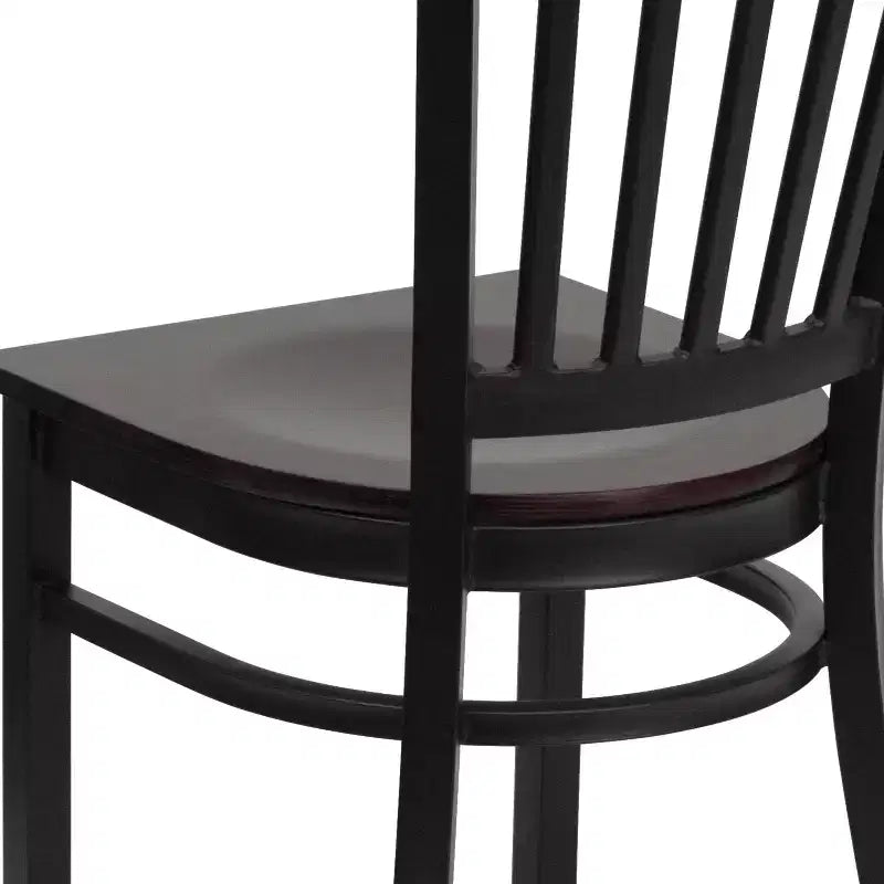 Chaise de restaurant en métal à dossier vertical, lot de 2