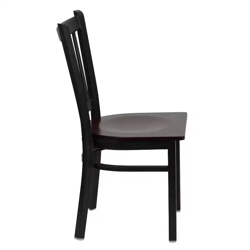 Chaise de restaurant en métal à dossier vertical, lot de 2