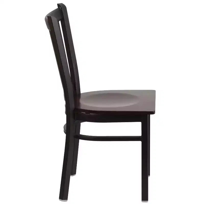 Chaise de restaurant en métal à dossier vertical, lot de 2
