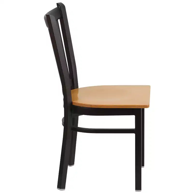 Chaise de restaurant en métal à dossier vertical, lot de 2