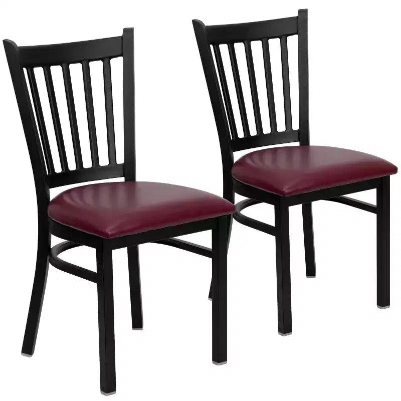 2 Pack Vertical Back Metal Restaurant Chair