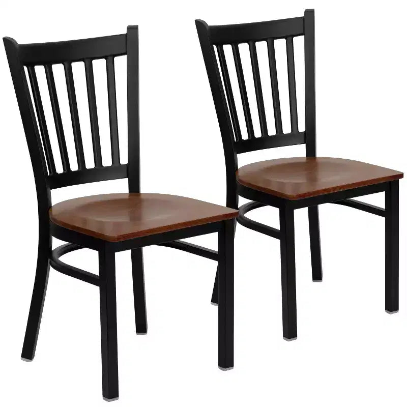 2 Pack Vertical Back Metal Restaurant Chair