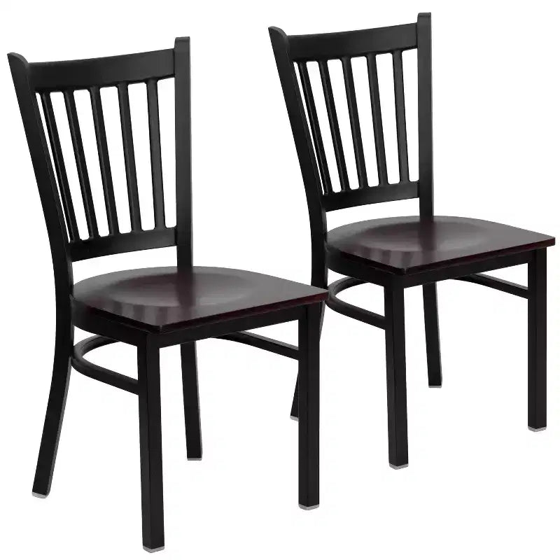 2 Pack Vertical Back Metal Restaurant Chair