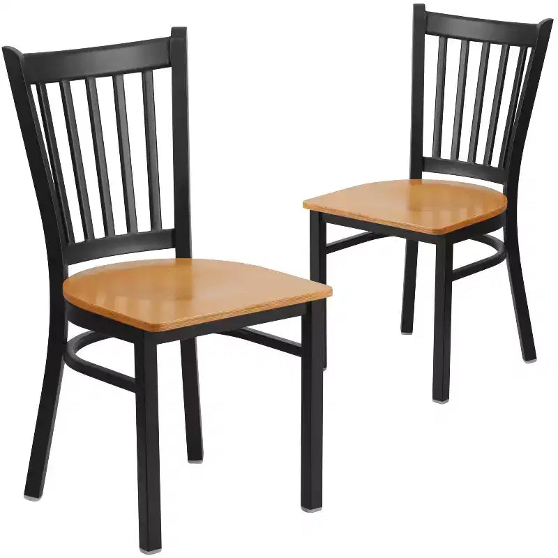 2 Pack Vertical Back Metal Restaurant Chair