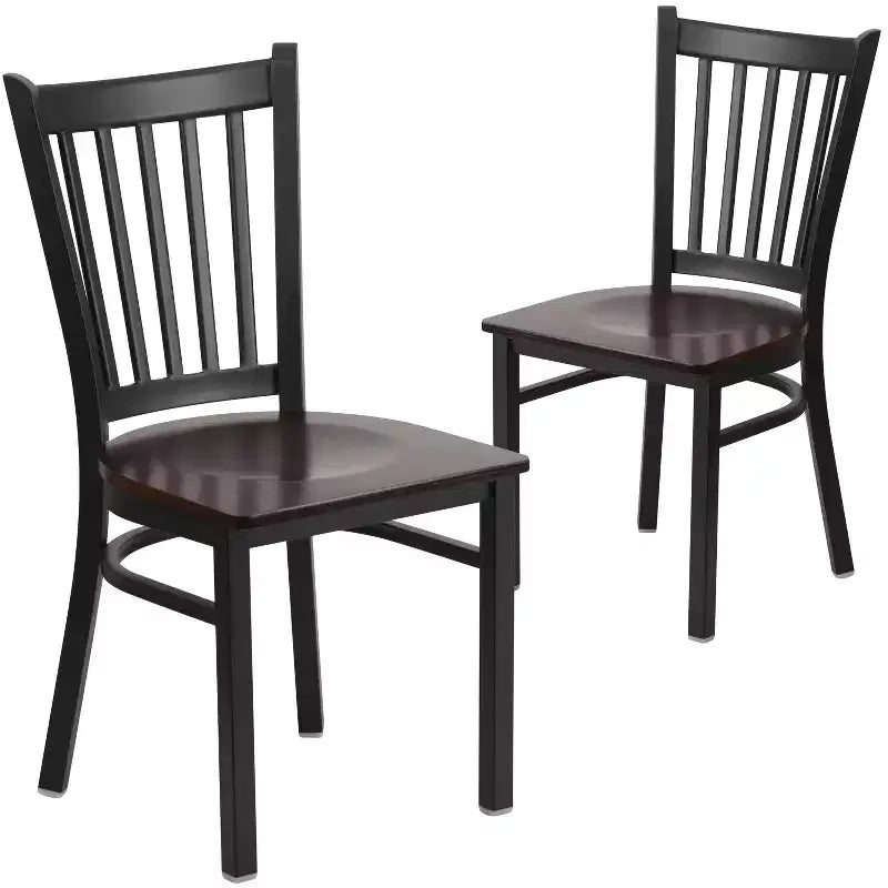 2 Pack Vertical Back Metal Restaurant Chair