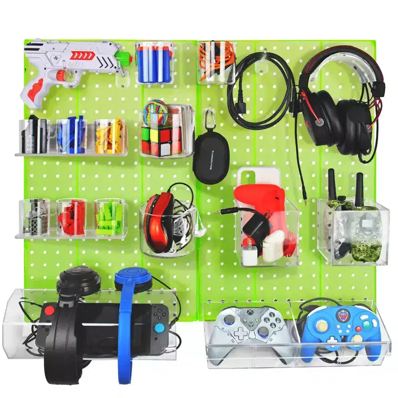 Kit d'organisation murale en panneau perforé 24 pièces