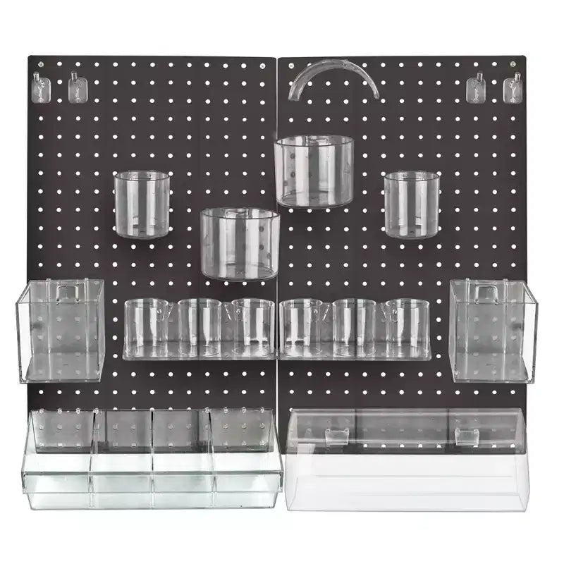 Kit d'organisation murale en panneau perforé 24 pièces