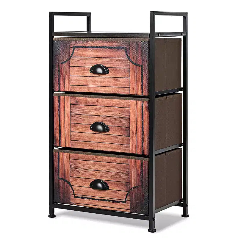 Commode de rangement en tissu à 3 tiroirs, cadre en acier robuste pour placard