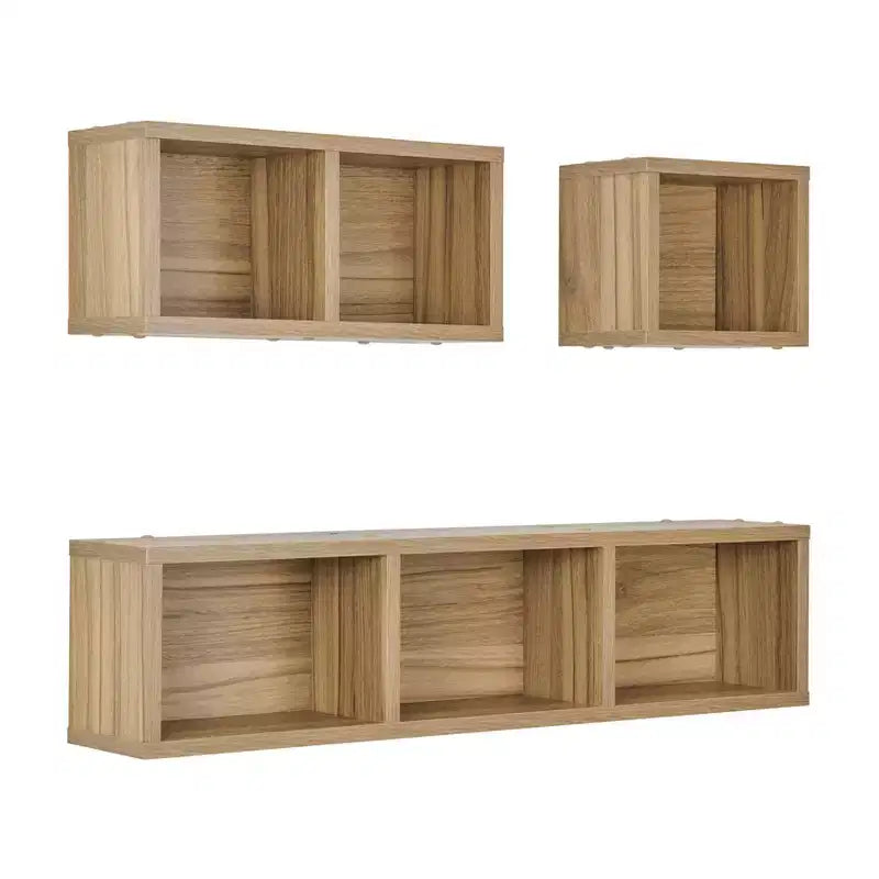 Lot de 3 étagères murales géométriques flottantes Bauhaus