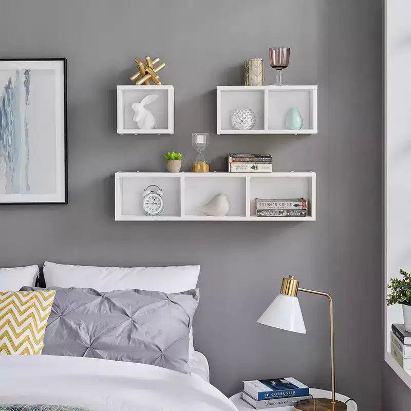 Lot de 3 étagères murales géométriques flottantes Bauhaus