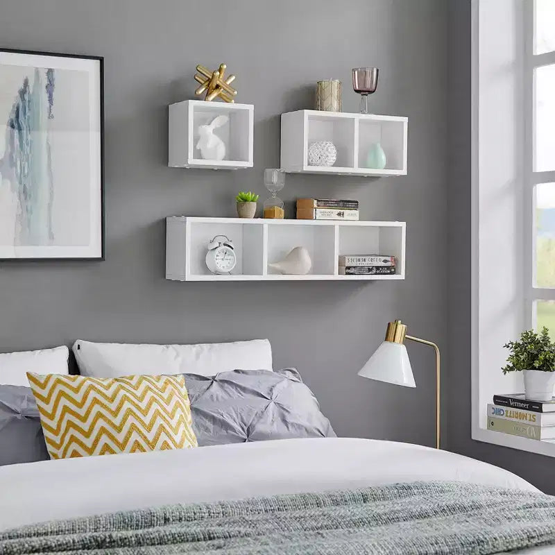 Lot de 3 étagères murales géométriques flottantes Bauhaus
