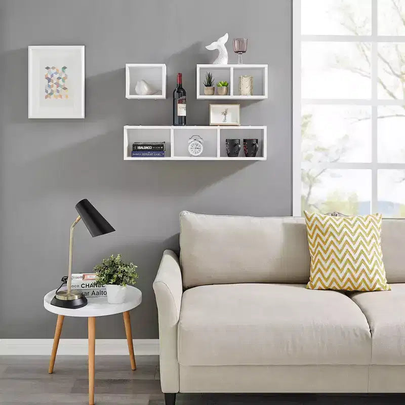 Lot de 3 étagères murales géométriques flottantes Bauhaus
