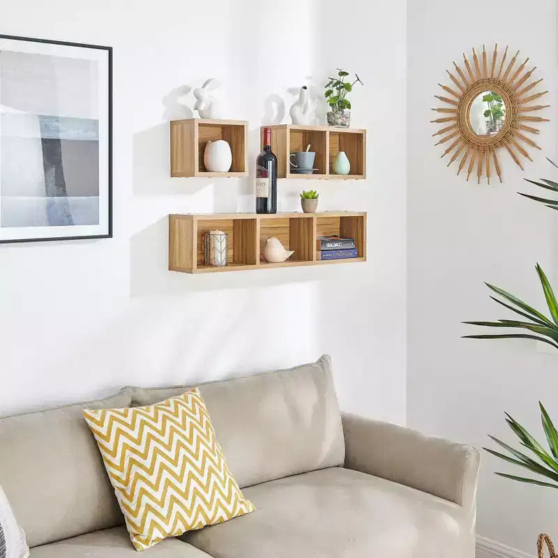 Lot de 3 étagères murales géométriques flottantes Bauhaus