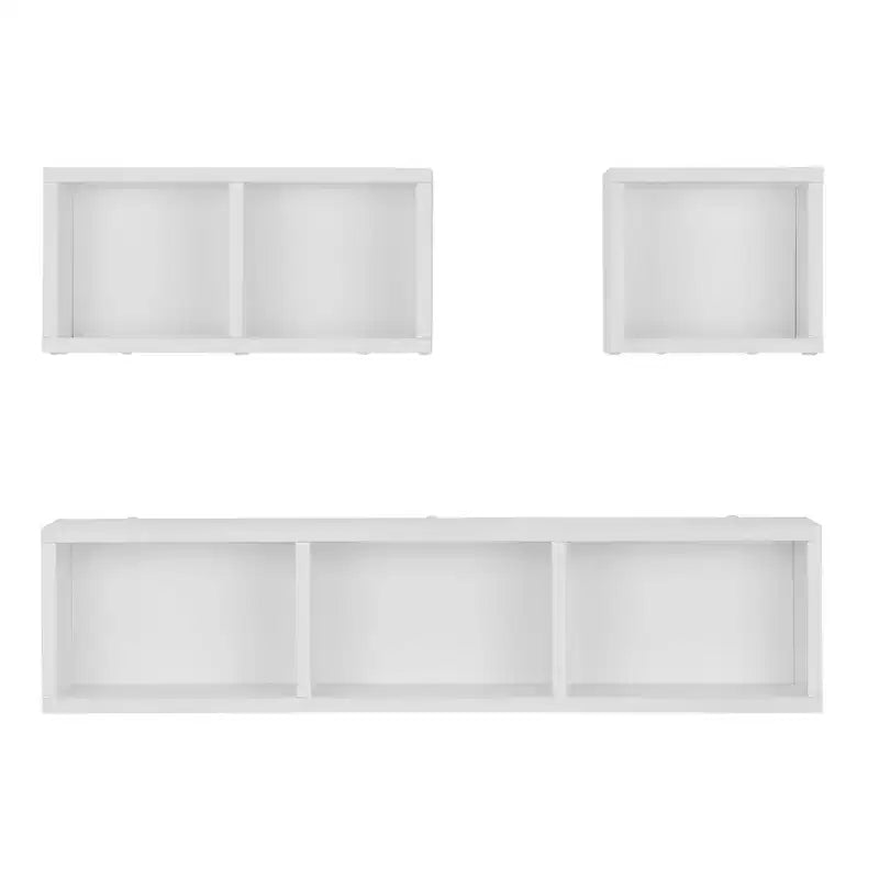 3pc Bauhaus Floating Geometric Cubby Wall Shelf Set