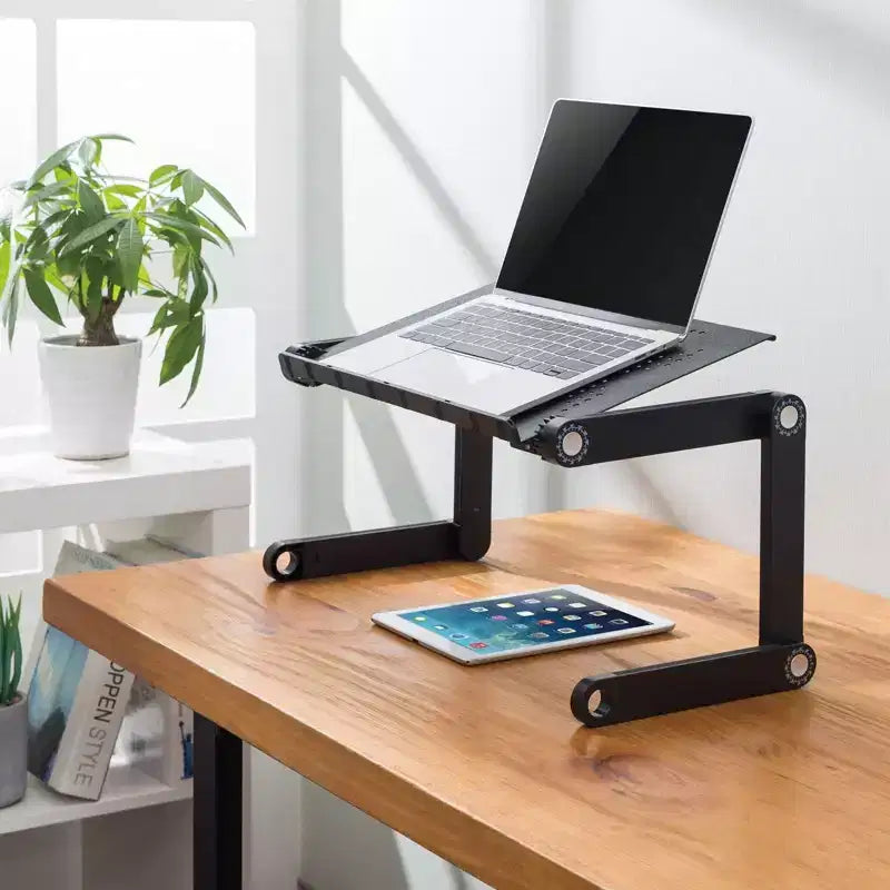 Support d'ordinateur portable réglable | Bureau debout portable | Grand plateau de lit en aluminium léger et multifonctionnel pour le travail, l'école et la maison