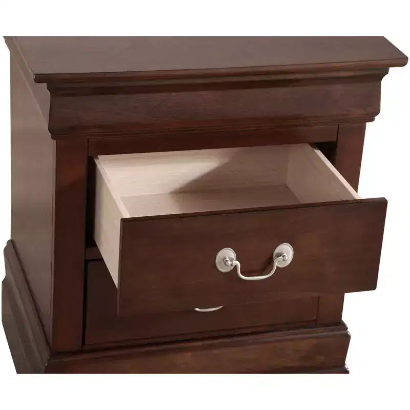 Table de chevet Louis Philippe à 2 tiroirs (61 cm H x 53 cm L x 41 cm P)