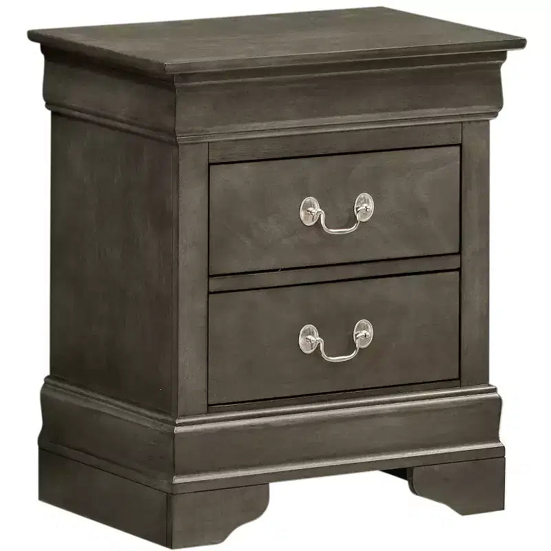 Table de chevet Louis Philippe à 2 tiroirs (61 cm H x 53 cm L x 41 cm P)