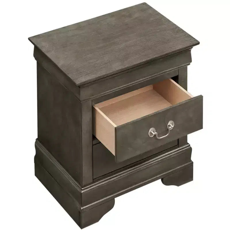 Table de chevet Louis Philippe à 2 tiroirs (61 cm H x 53 cm L x 41 cm P)