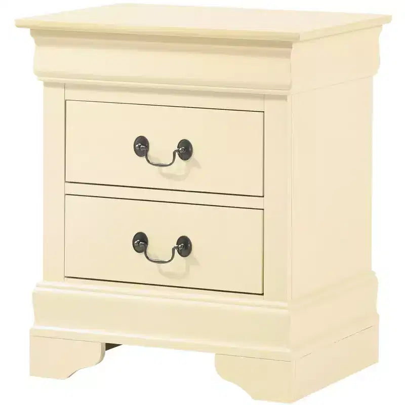 Table de chevet Louis Philippe à 2 tiroirs (61 cm H x 53 cm L x 41 cm P)