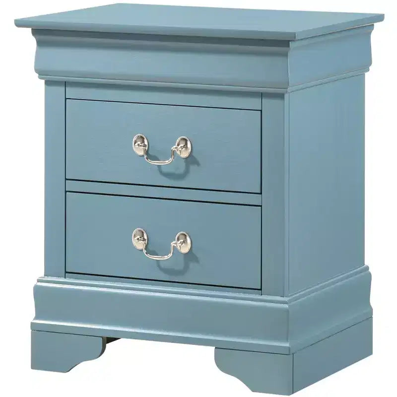 Table de chevet Louis Philippe à 2 tiroirs (61 cm H x 53 cm L x 41 cm P)