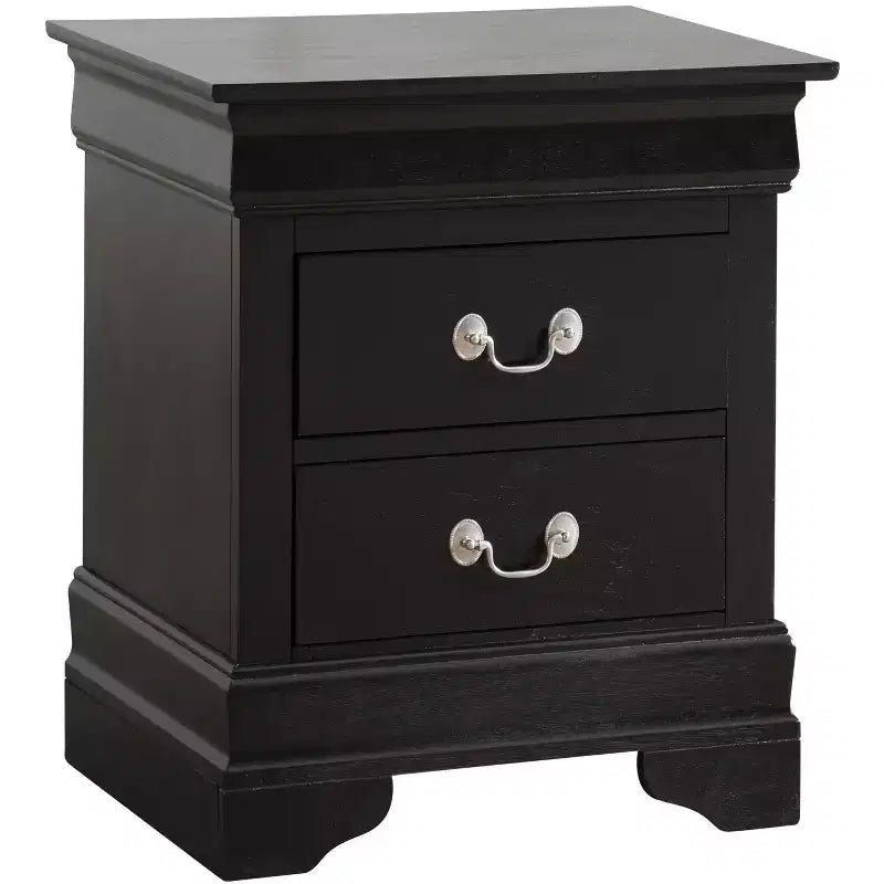 Table de chevet Louis Philippe à 2 tiroirs (61 cm H x 53 cm L x 41 cm P)