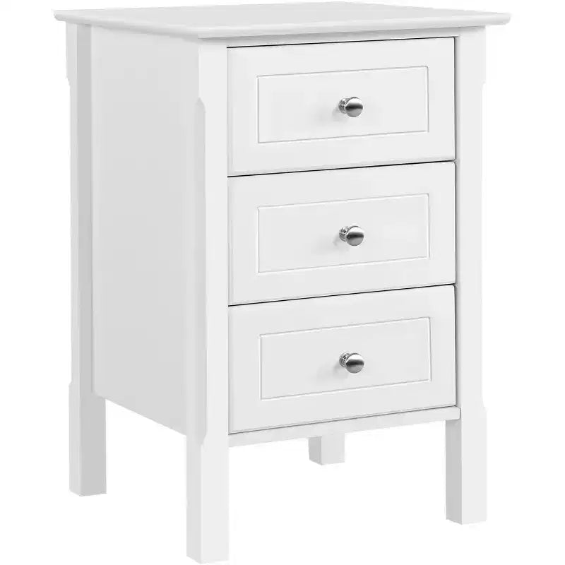 3 Drawer End Table with Solid Wood Legs for Living Room