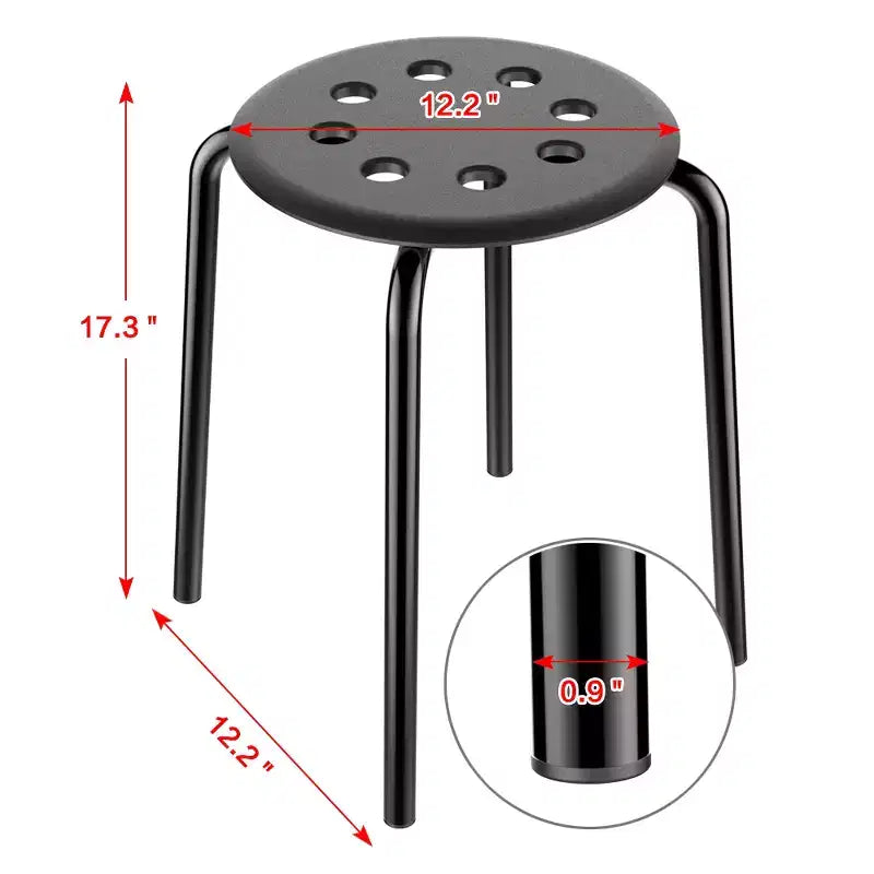 Lot de 5 tabourets empilables sans dossier en plastique pour salle de classe
