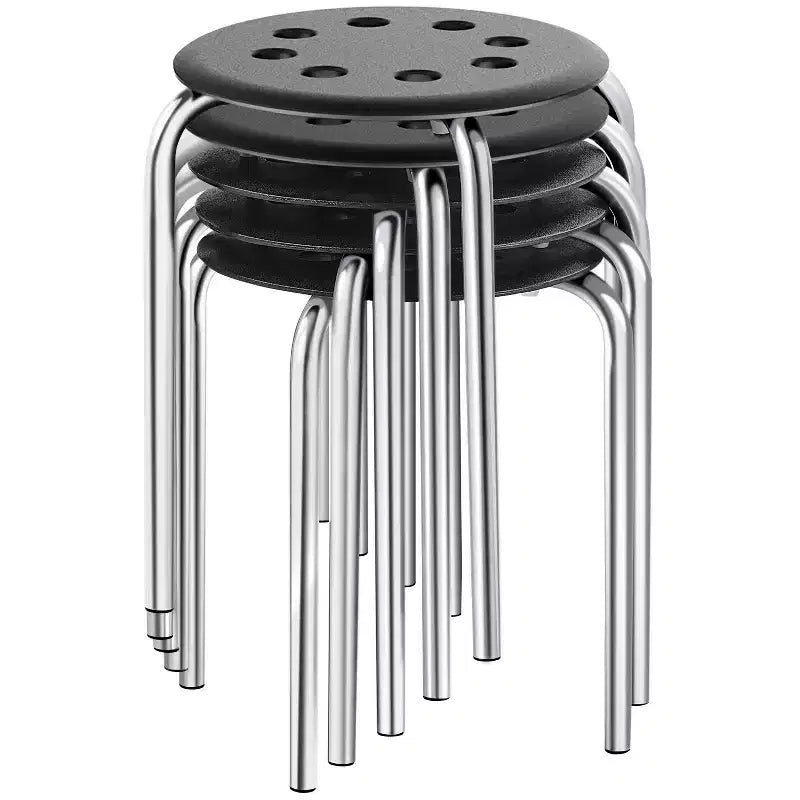 Lot de 5 tabourets empilables sans dossier en plastique pour salle de classe