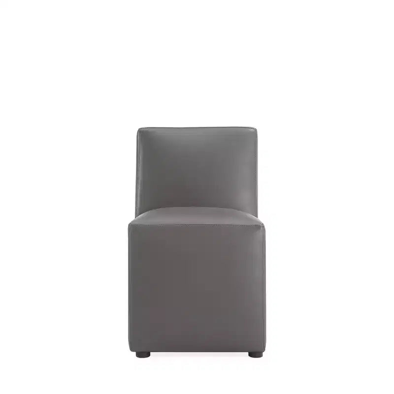Lot de 2 chaises de salle à manger modernes carrées en similicuir Anna