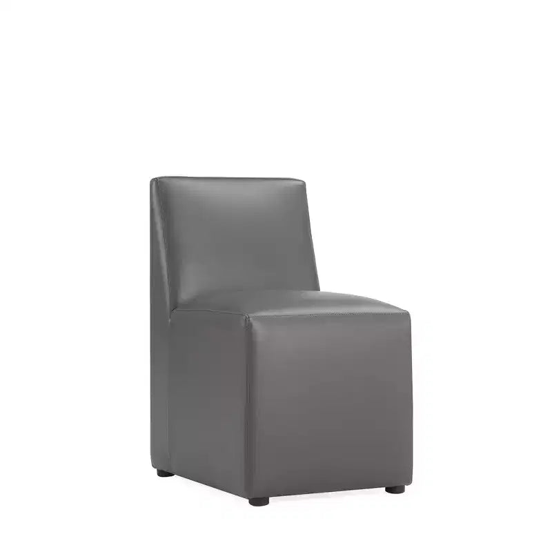 Lot de 2 chaises de salle à manger modernes carrées en similicuir Anna