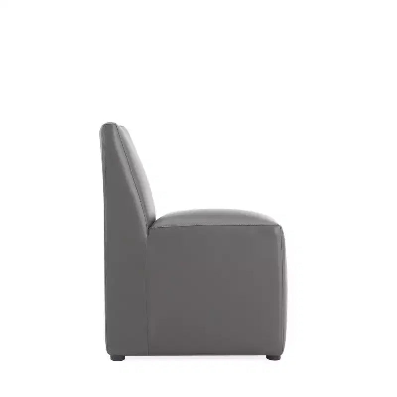 Lot de 2 chaises de salle à manger modernes carrées en similicuir Anna