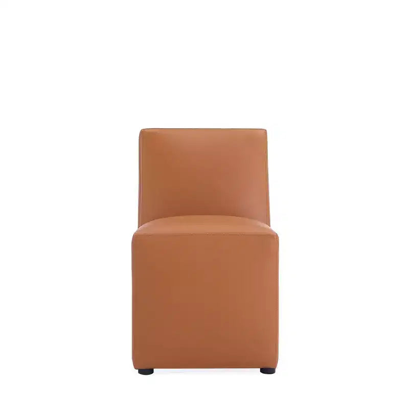 Lot de 2 chaises de salle à manger modernes carrées en similicuir Anna
