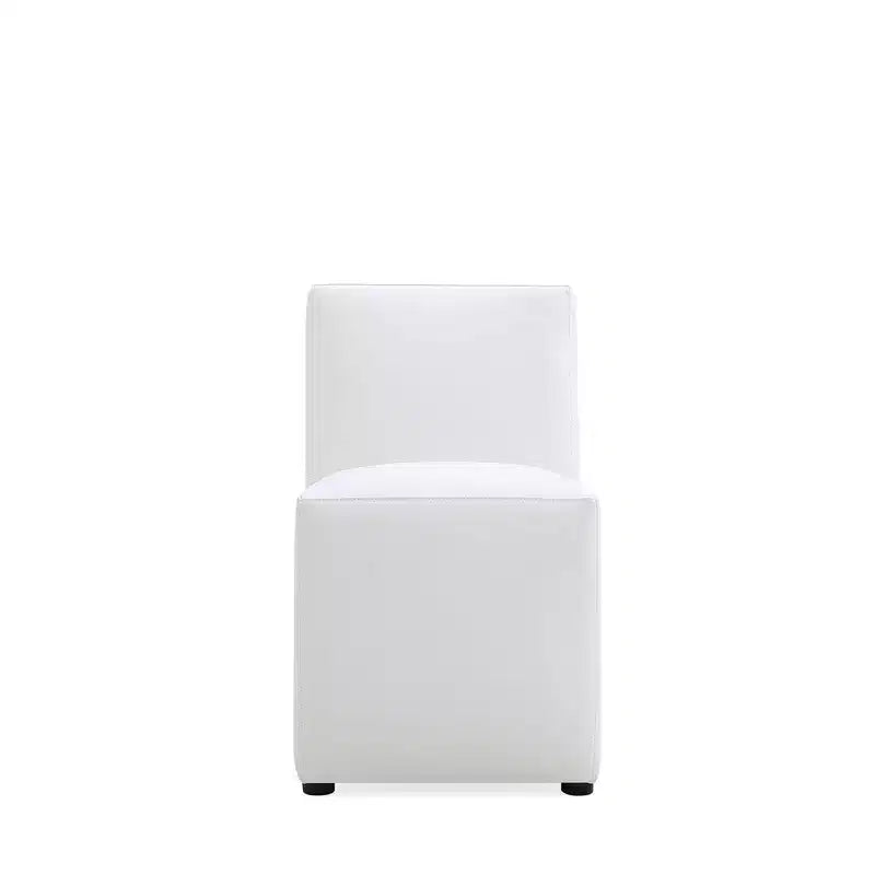 Set of 2 Anna Modern Square Faux Leather Dining Chairs