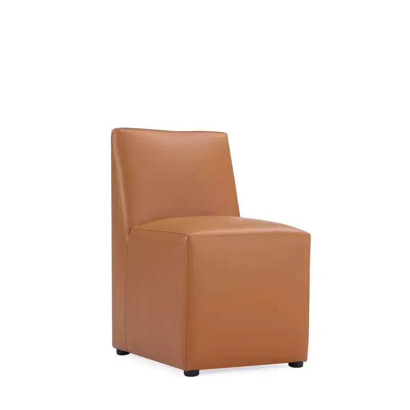 Lot de 2 chaises de salle à manger modernes carrées en similicuir Anna