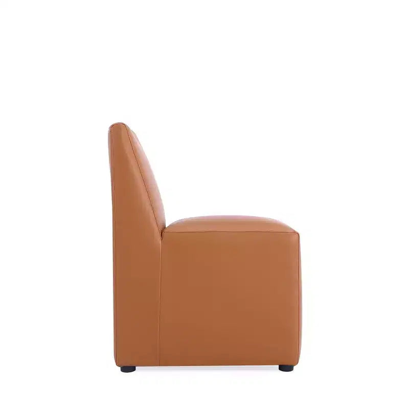 Lot de 2 chaises de salle à manger modernes carrées en similicuir Anna