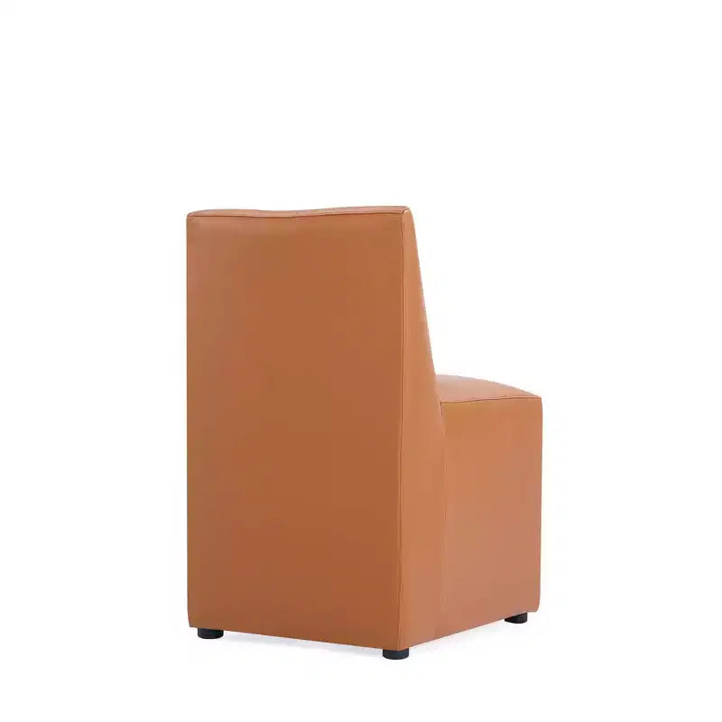 Lot de 2 chaises de salle à manger modernes carrées en similicuir Anna