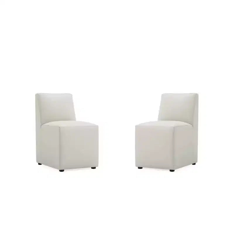 Lot de 2 chaises de salle à manger modernes carrées en similicuir Anna