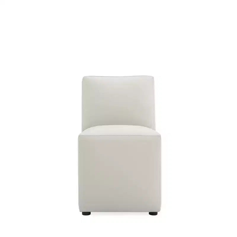 Lot de 2 chaises de salle à manger modernes carrées en similicuir Anna