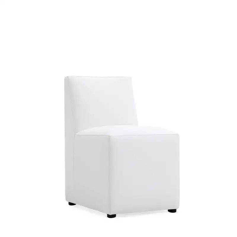 Lot de 2 chaises de salle à manger modernes carrées en similicuir Anna