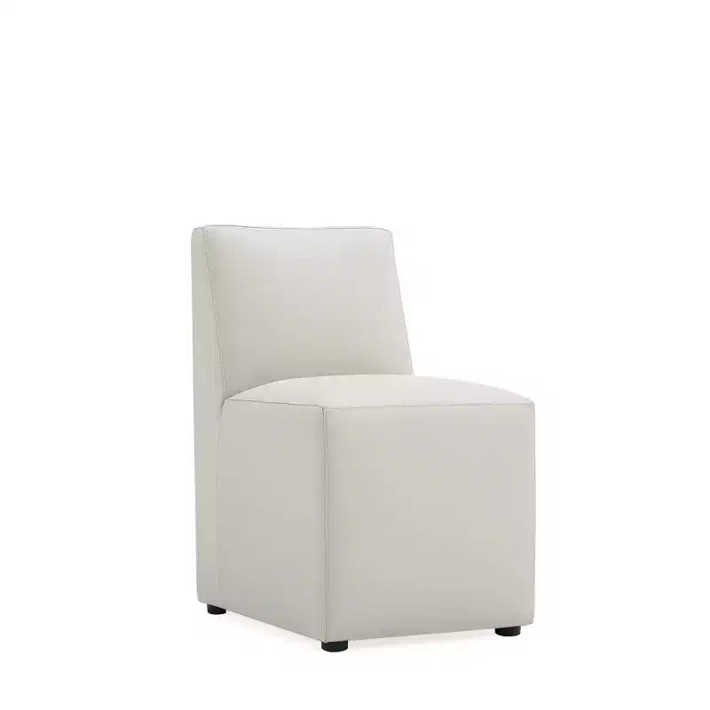 Lot de 2 chaises de salle à manger modernes carrées en similicuir Anna