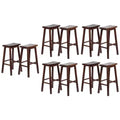 PJ Wood Classic Saddle Seat 29 Tall Kitchen Counter Stools, Walnut (Set of 10)