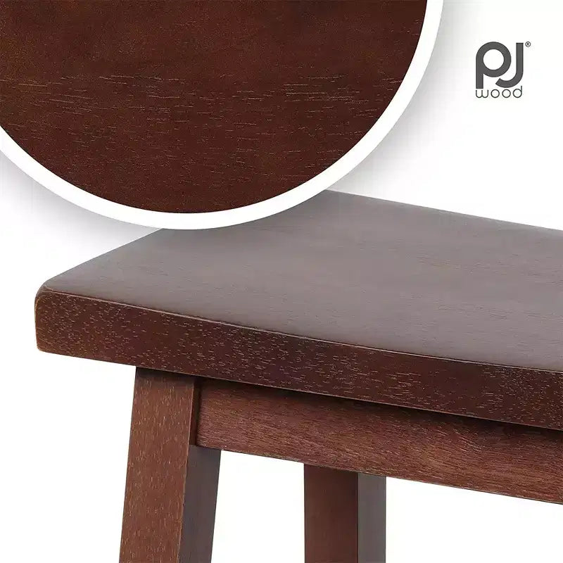 Classic Saddle Seat 29 Tall Kitchen Counter Stools, Walnut (Set of 10)