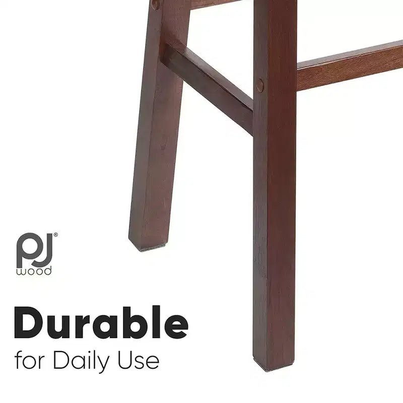 Classic Saddle Seat 29 Tall Kitchen Counter Stools, Walnut (Set of 10)