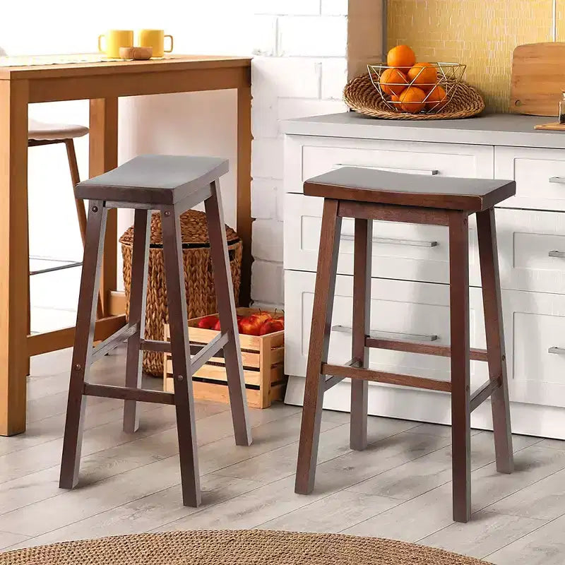 Tabourets de bar classiques de 29 po, en noyer (lot de 10)