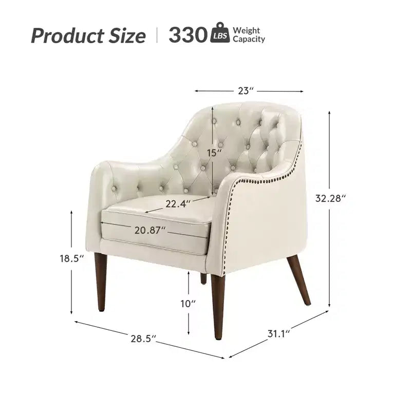 Lot de 2 fauteuils d'appoint en cuir véritable capitonné de 72 cm de large avec pieds en bois massif pour le salon
